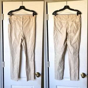 Aritzia Pant Charm High-Rise Ankle-Length Skinny Faux-Leather Light Birch 10 NWT